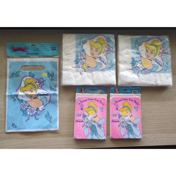Disney Other - Lot of USA-Made Vintage Disney Cinderella Party Express Napkins Cards Treat Bags